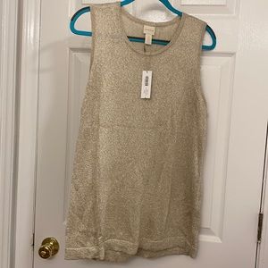 NWT Chico’s Size 3 Shiny Sleeveless Top